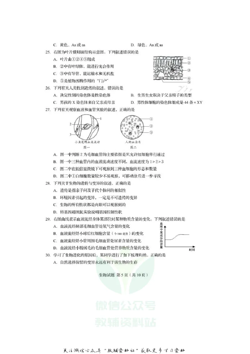 《2020山东青岛中考生物真题及答案_初高中资料库_初中资料库（转存避免链接过期失效）_初中生物》第5页预览