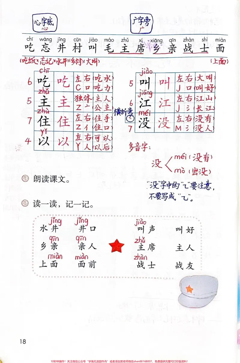 《一年级下册语文第二单元课堂笔记。#一年级#一年级语文下册#知识分享#语文#课堂笔记》第2页预览