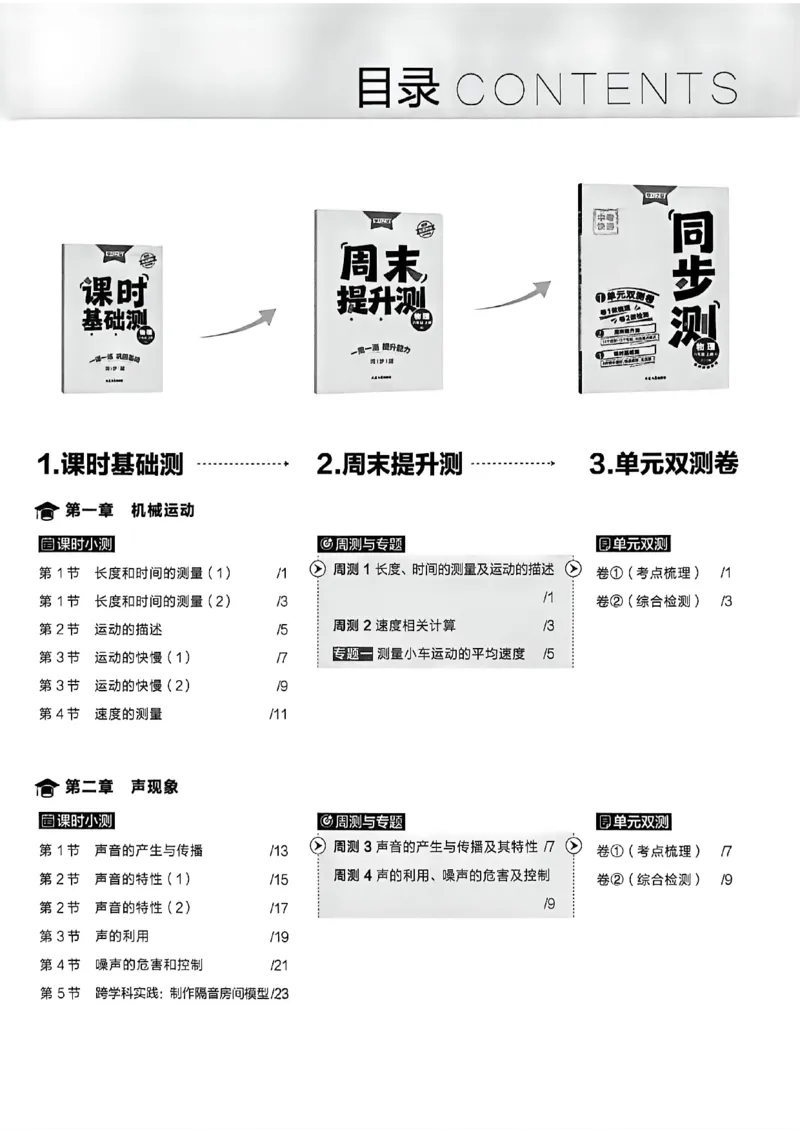 《单元双测卷A4(一列）_2026秋初中教辅合集_2027学习之星_2027《学习之星•同步测》8上物理（人教）》第3页预览
