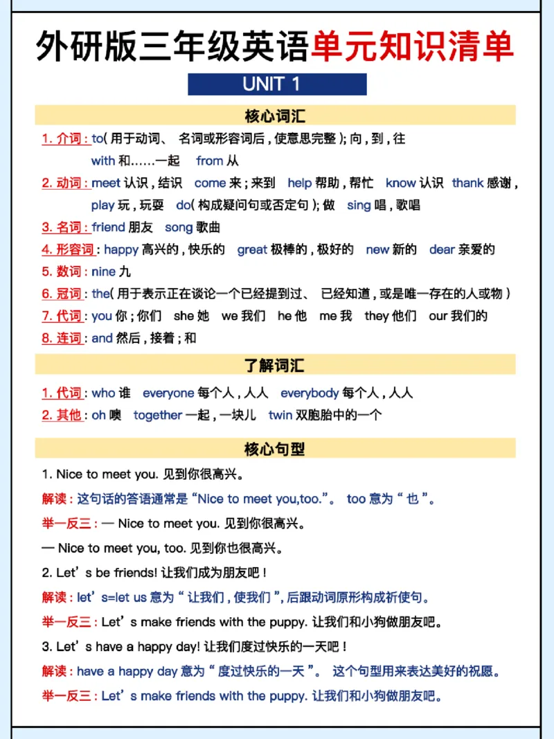 《外研三上英语知识清单全(1)_3年级上册同步教辅合集_3上-英语_三上英语-新外研三起练习》第3页预览