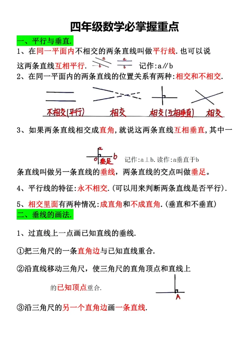 《四年级数学必掌握重点_4年级上册同步教辅_4上数学_四上数学通用重点必背＋专项》第1页预览