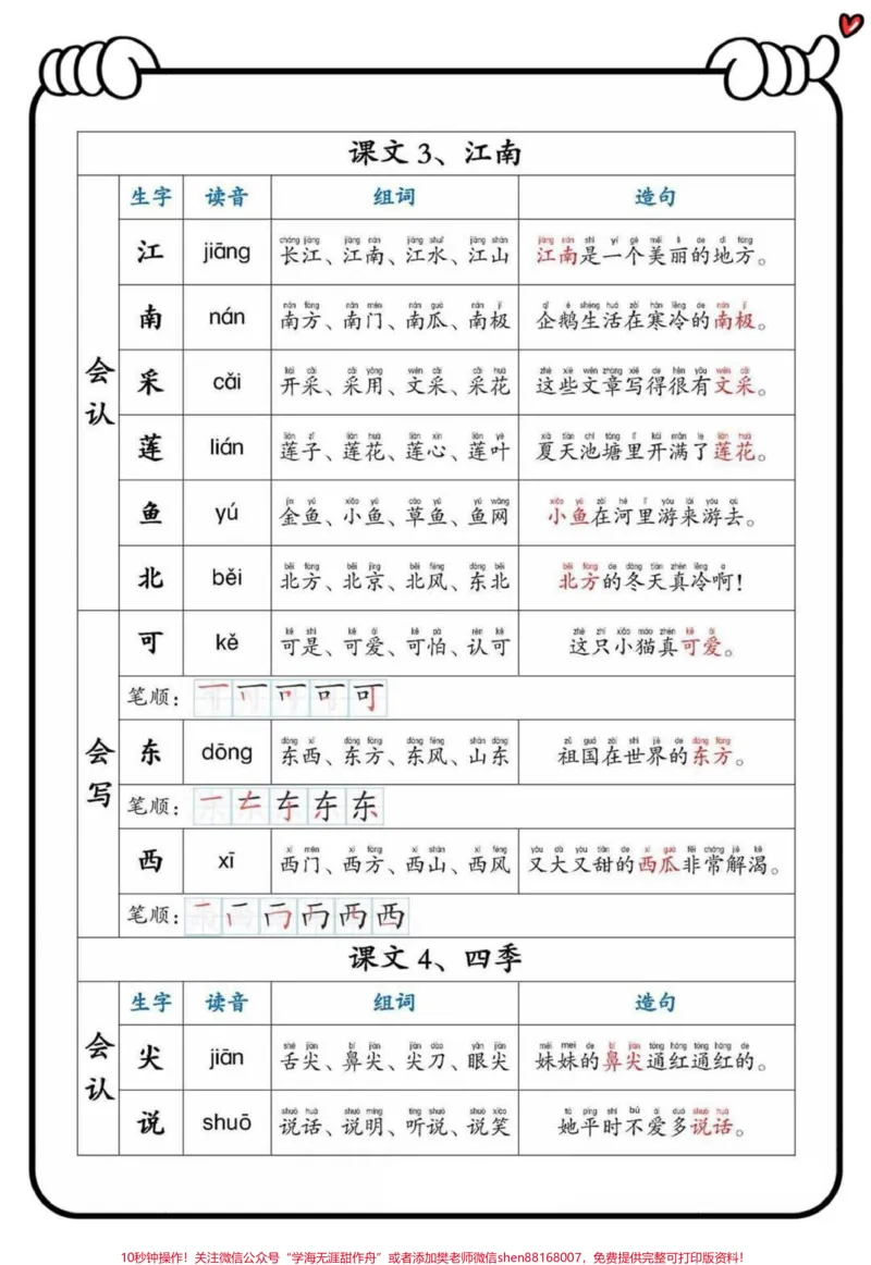 《一年级生字组词造句。#一年级语文#生字组词#造句#必考考点#知识点总结@qunju888.com小助手》第9页预览