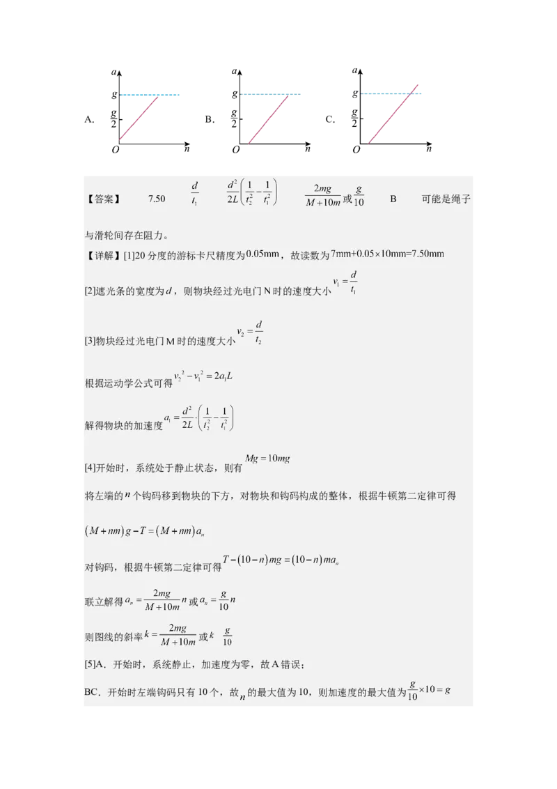 《力学实验专题特训（2）教师版_高考一二三轮复习_物理_2026年-物理高考二轮复习_242026届浙江省物理高考二轮选考题组强化训练》第2页预览