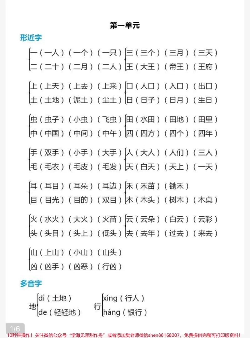 《一年级上册语文期末总复习重点必考知识点归纳#家长收藏孩子受益#教育#学习#期末复习#知识点总结》第1页预览