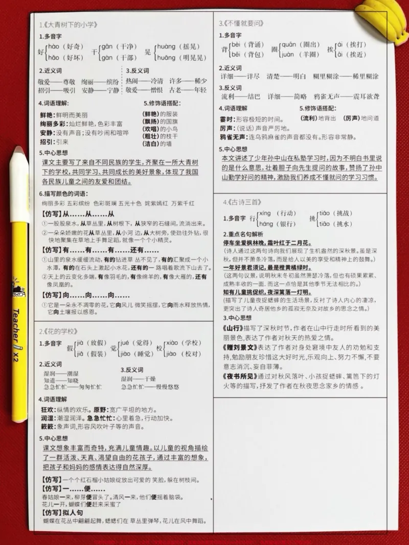 《课课贴-三上语文每课重点贴每课生字组词。认读剪下贴在每课空白处,预习复习提分用,老师精心整理,家长给孩子打印出来学习一下!#二升三#三年级语文#三年级语文预习》第2页预览