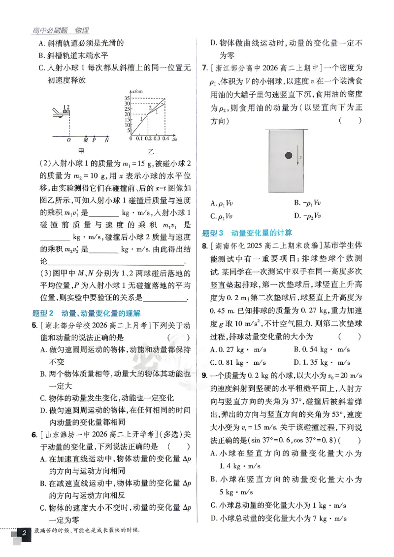 《主书_2027高中必刷题_必刷题2027_2027高一高二必刷题_物理_27物理选择性必修1人教》第9页预览