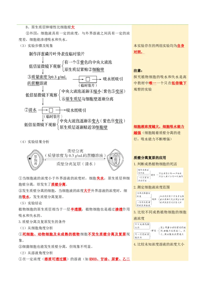 《第07讲物质运输（知识清单）（全国通用）（学生版）_高考一二三轮复习_生物_2027年高考生物一轮_2027年高考生物一轮复习知识清单（全国通用）-G56_2027版》第5页预览