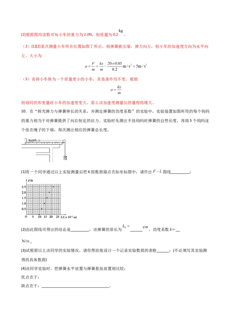 《第08讲实验：探究弹簧弹力与形变量的关系、实验：探究两个互成角度的力的合成规律（专项训练）（湖南通用）（教师版）_高考一二三轮复习_物理_2026年》第7页预览