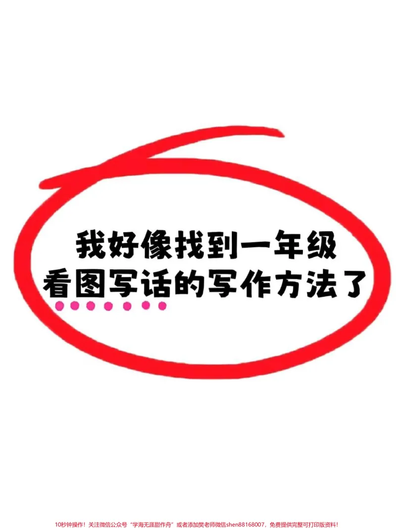 《找到一年级看图写话的方法了。一年级看图写话,第一步四要素,观察图片当中的时间,地点,谁,干什么?这是第一句话。第二句话就是抓图片中的细节,通过环境,动作,表情,进行扩充句子。一起组成一个看图写话。赶紧让娃在家练起来吧!#一年级#作文素材#语文#看图说话#一二年级看图写话》第1页预览