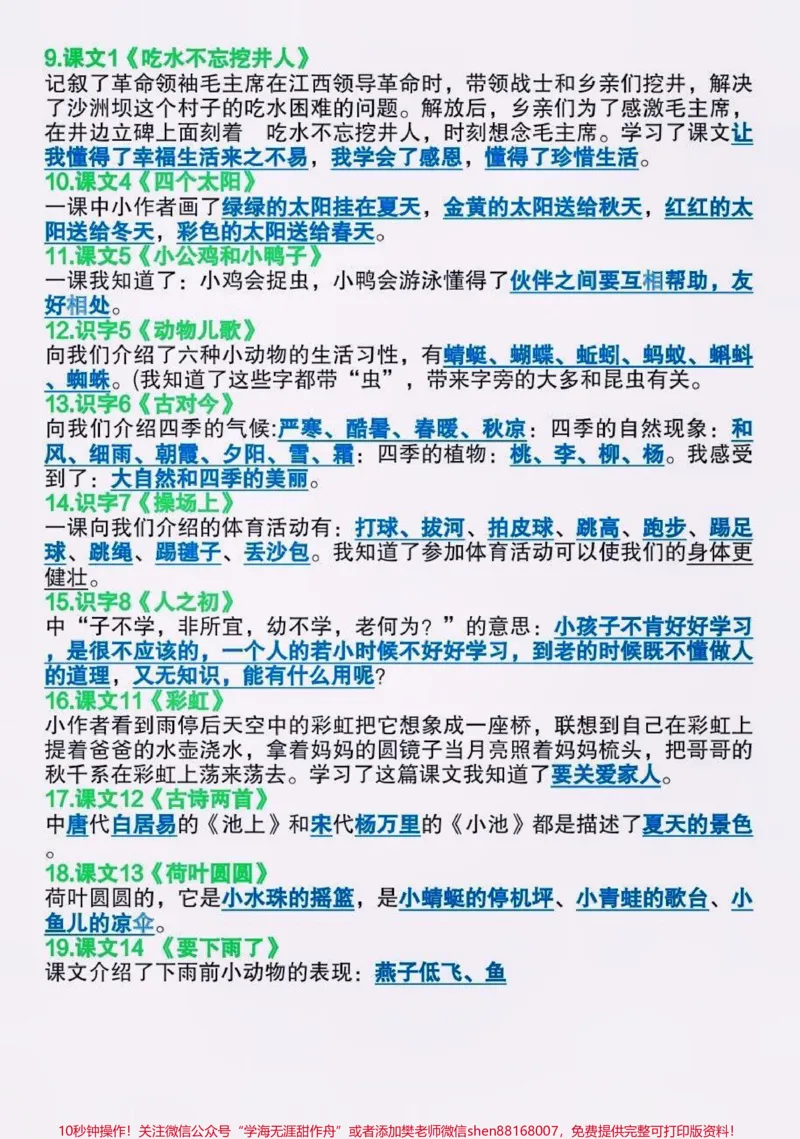 《一年级下册语文期末必备知识点总结。#一年级语文下册#期末复习#知识点总结#一年级#必考考点》第4页预览