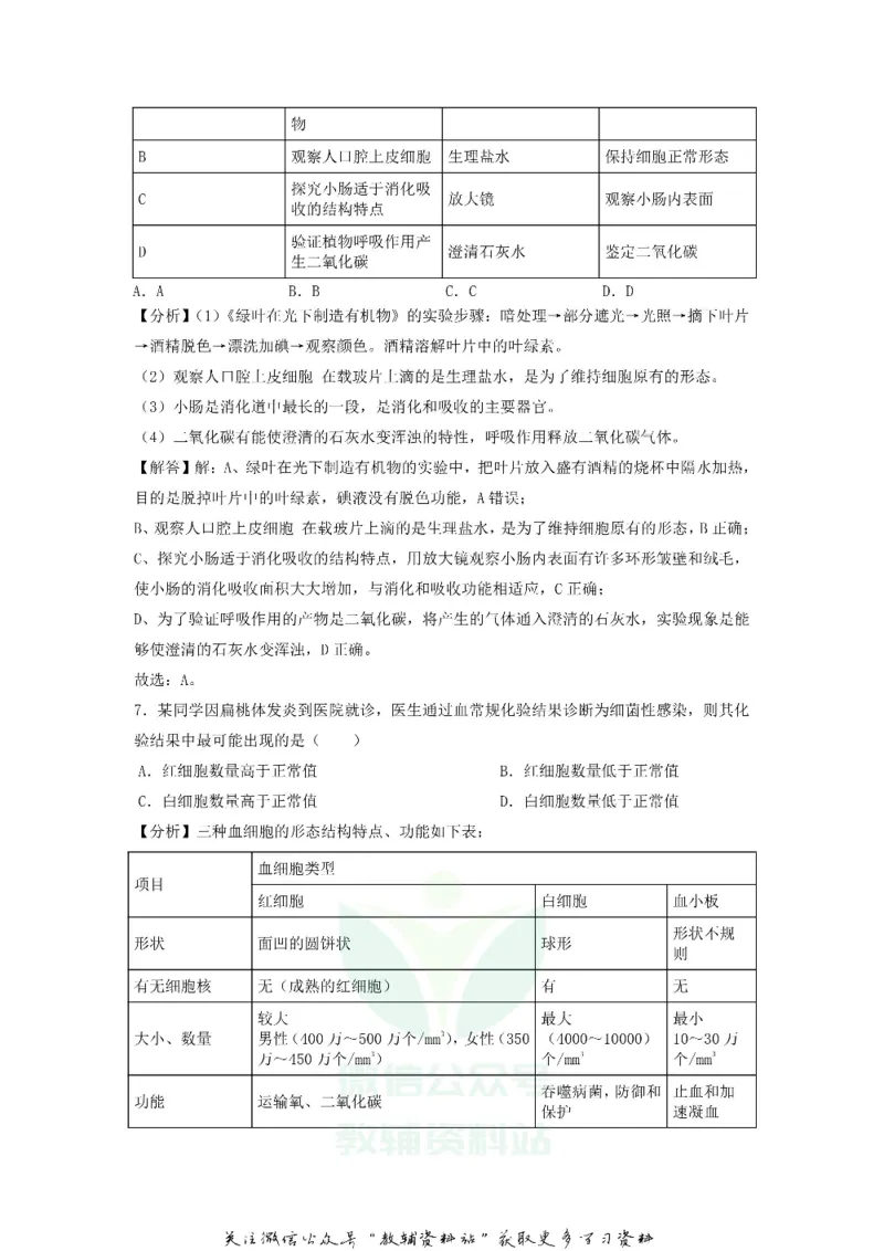 《2020江苏苏州中考生物真题及答案_初高中资料库_初中资料库（转存避免链接过期失效）_初中生物》第3页预览