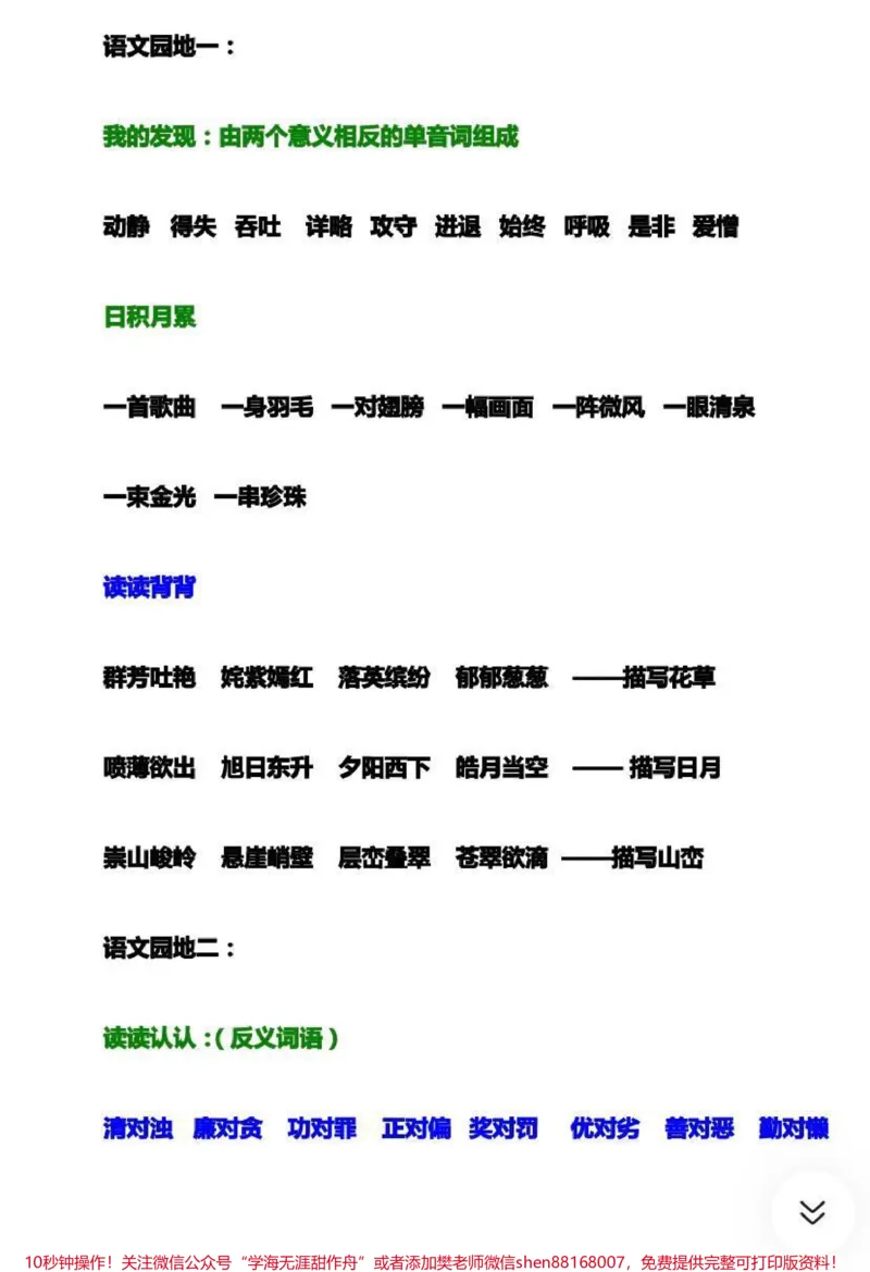 《三年级下册语文园地知识汇总》第2页预览