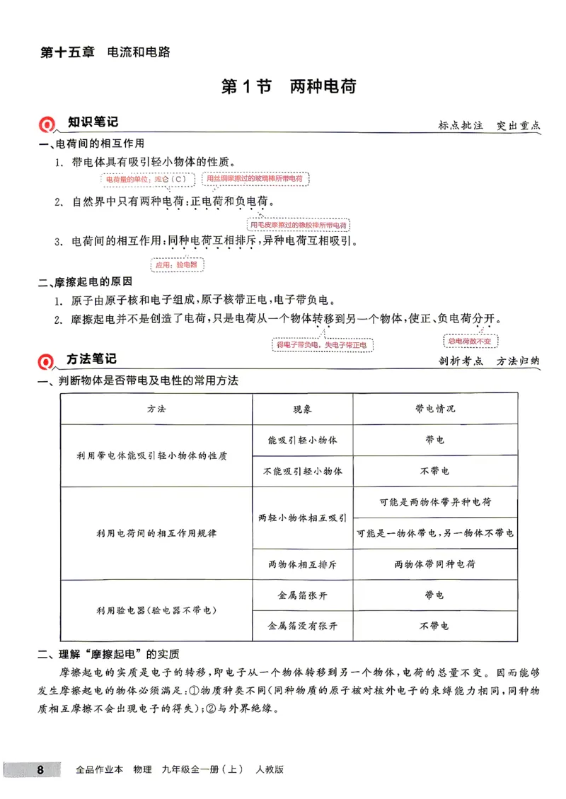 《九全册物理·培优笔记_2026秋初中教辅合集_2027全品作业_2026秋《全品作业本》9全物理（人教版）》第9页预览