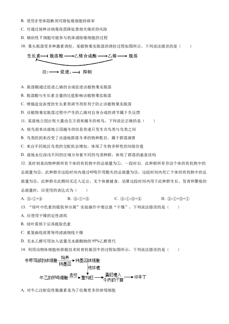 《2025年高考山东卷生物真题试卷（原卷版）(1)_高考一二三轮复习_生物_2027年高考生物专项_2008年-2026年生物高考真题-G427_2025年高考_2025年高考山东卷生物高考真题解析（参考版）》第3页预览