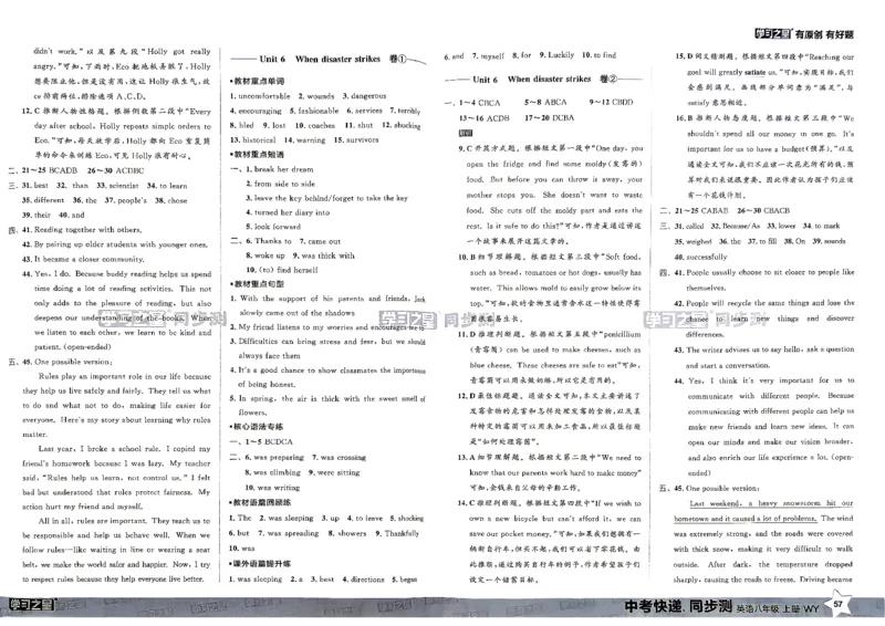 《八上英语同步测参考答案_2026秋初中教辅合集_2027学习之星_2027《学习之星•同步测》8上英语（外研版）》第5页预览