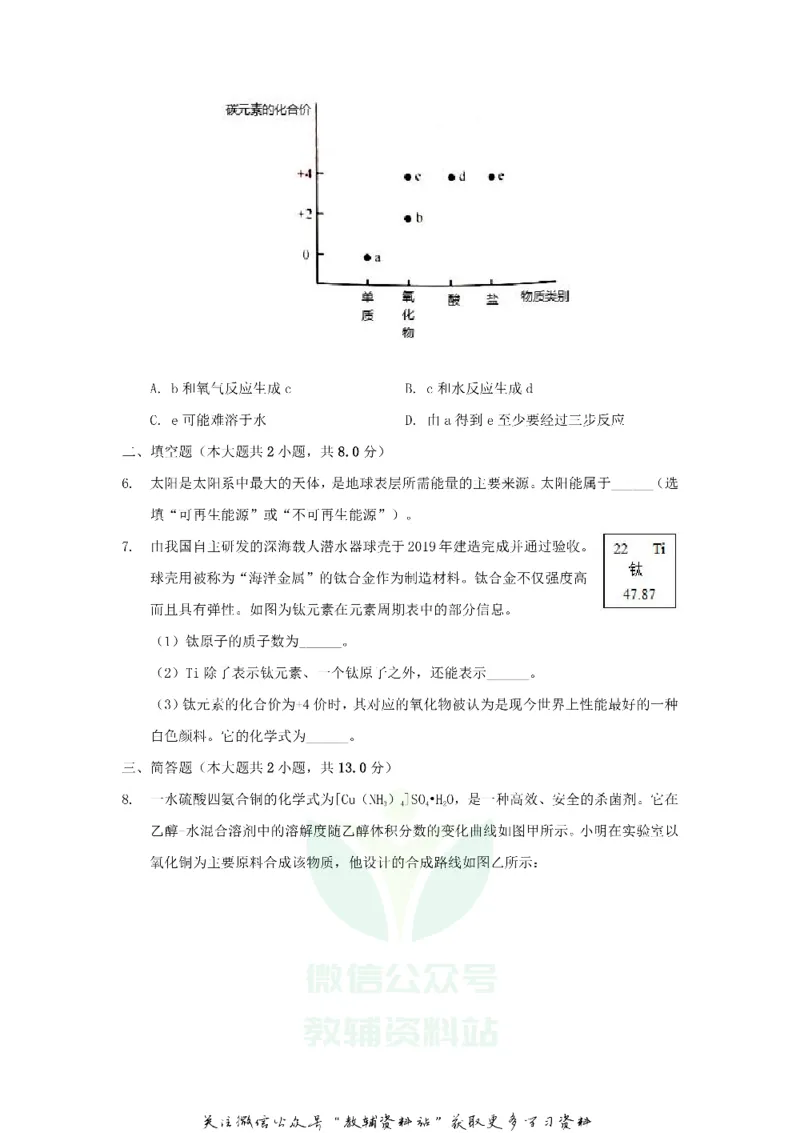 《2020浙江省湖州市中考化学真题及答案_初高中资料库_初中资料库（转存避免链接过期失效）_初中化学》第3页预览