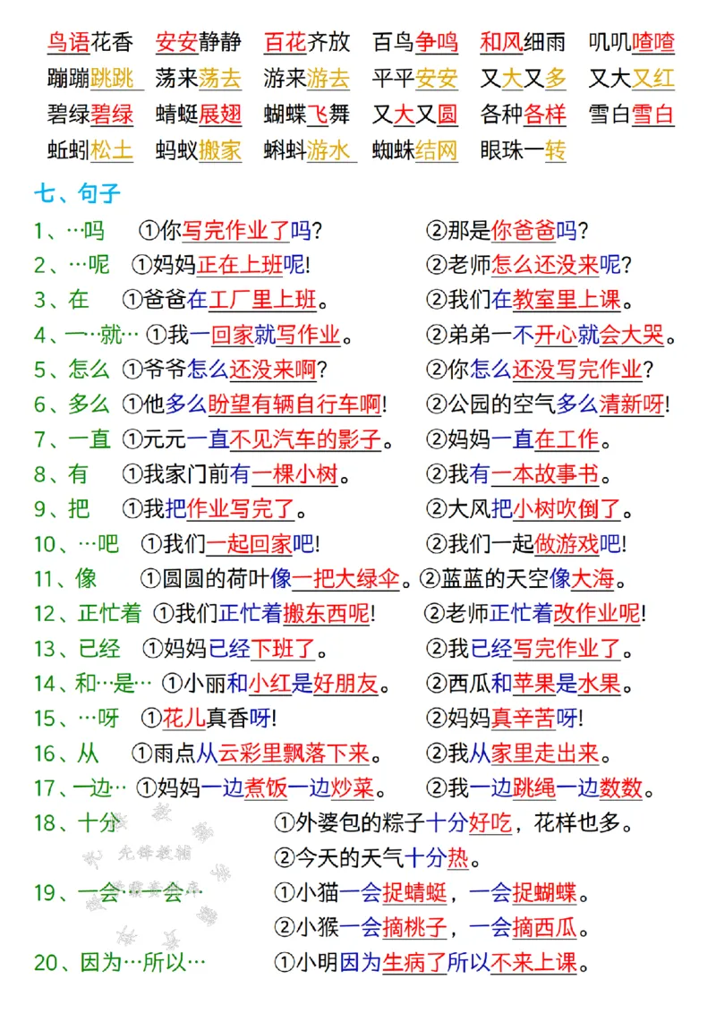《新版一年级语文下册全册重点知识总结-7页SY(1)_1年级下册同步教辅_1下-语文_一下语文-知识点汇总》第3页预览