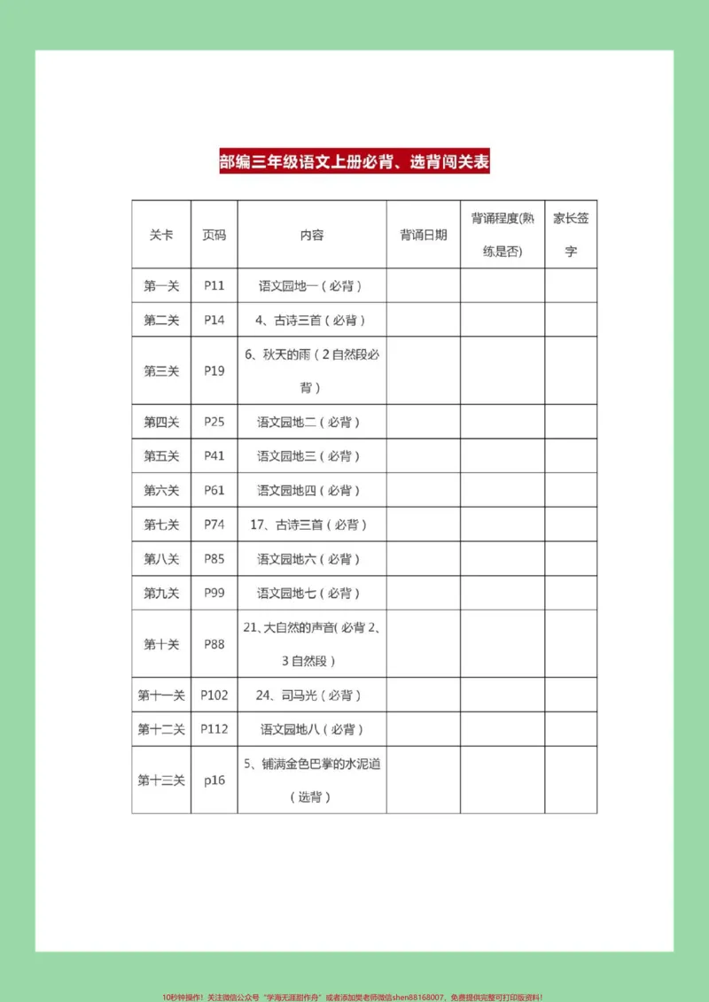 《#学习资料分享#三年级语文#暑假#好好学习三年级上册语文必背课文，古诗词，日积月累，总结家长为孩子保存。》第2页预览