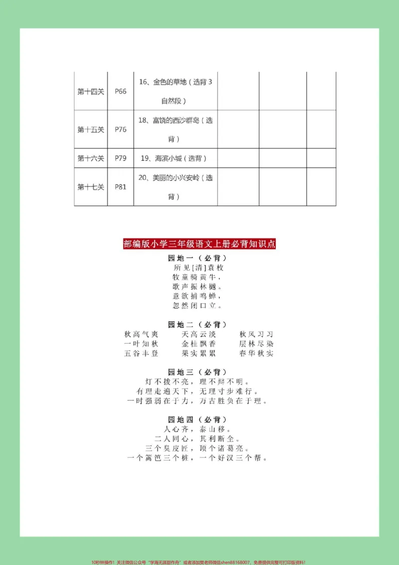 《#学习资料分享#三年级语文#暑假#好好学习三年级上册语文必背课文，古诗词，日积月累，总结家长为孩子保存。》第3页预览