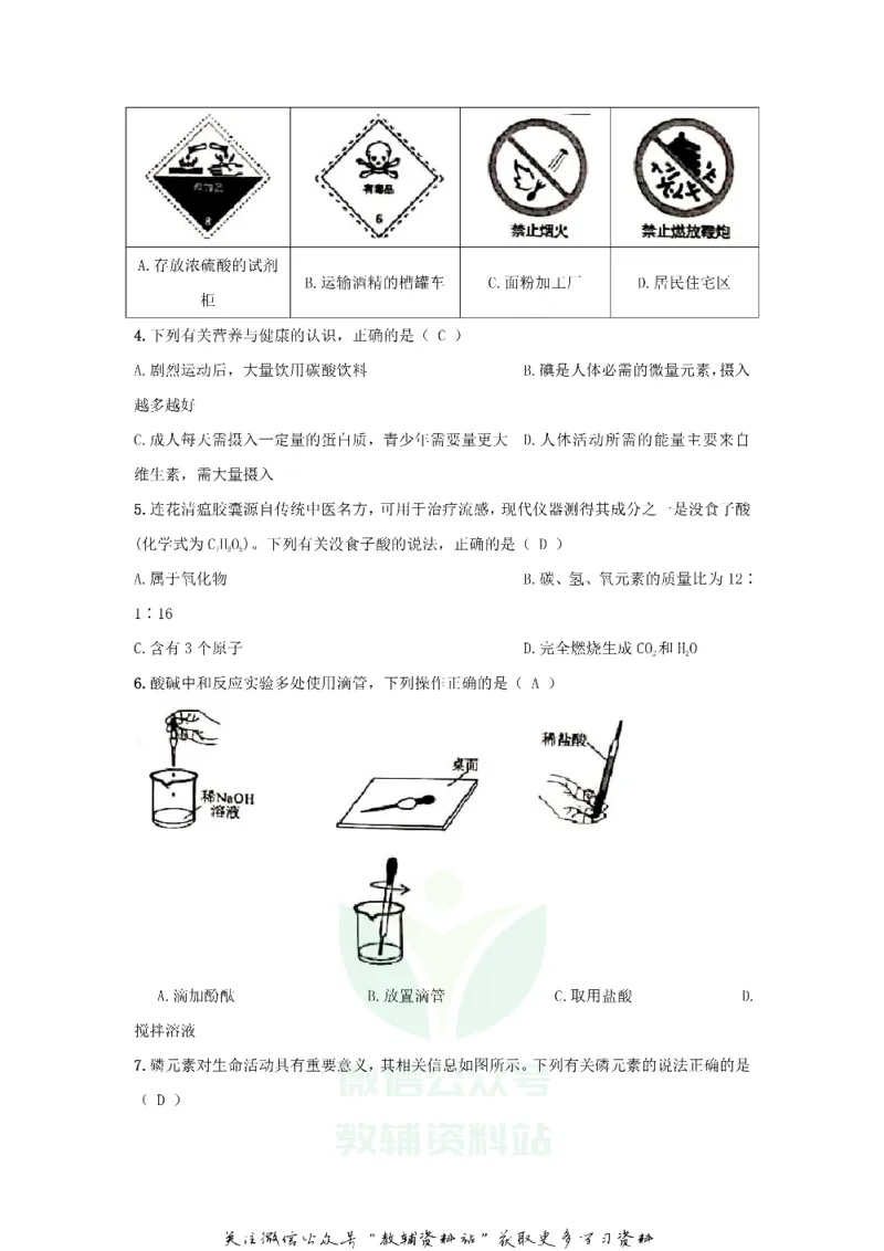 《2020安徽合肥中考化学真题及答案_初高中资料库_初中资料库（转存避免链接过期失效）_初中化学》第2页预览
