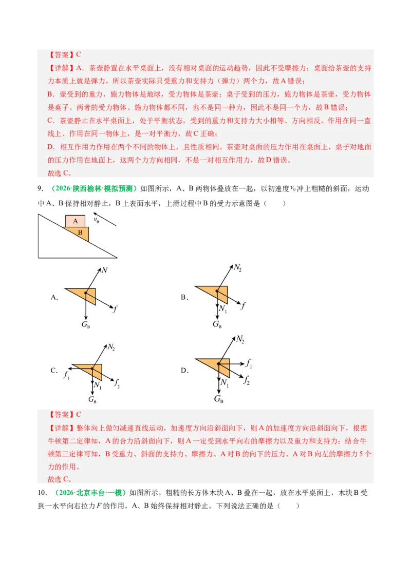 《第07讲牛顿第三定律、共点力的平衡（专项训练）（全国通用）（教师版）_高考一二三轮复习_物理_2027年高考物理一轮更新中_2027年高考物理一轮复习讲义+练习+课件（新教材新高考）-G55》第6页预览