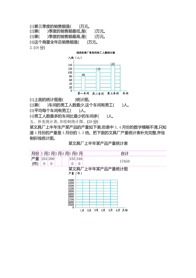《四（下）青岛版数学第八单元检测卷.2(54制)_20230211103523_6年级下册同步教辅_6下-数学_六下数学青岛54版试卷》第2页预览