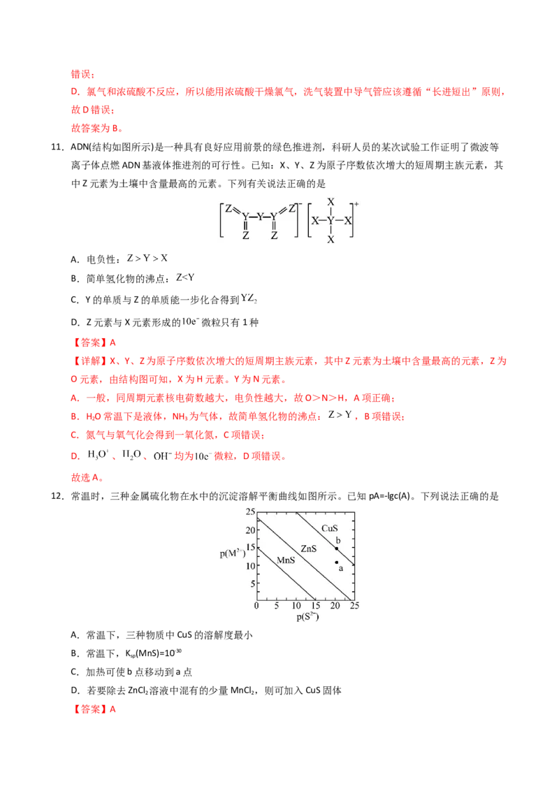 《化学一模保分卷02（全解全析）_高考一二三轮复习_化学_2026年-化学高考专项复习_2026年高考第一二三次模拟考试化学-G181_高考化学第一次模拟卷23套_2026版》第7页预览