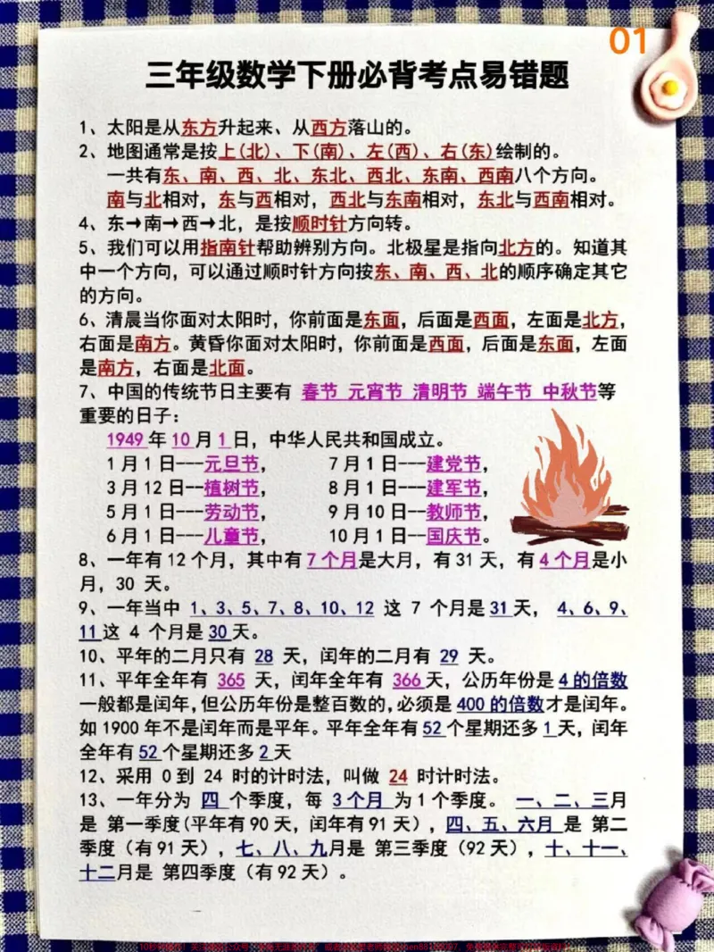 《三年级下册数学必背易错题汇总#教育#家长收藏孩子受益#追思英雄家国永念#小学数学#易错题》第1页预览