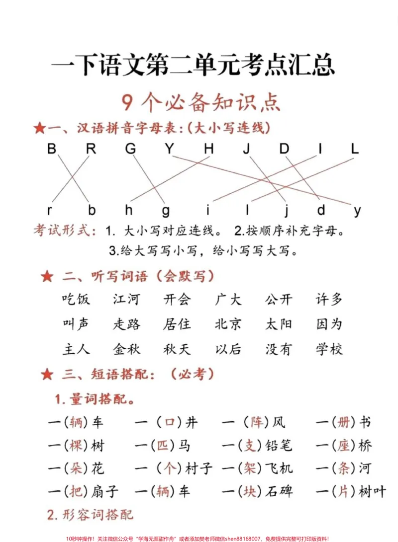 《一年级下册语文期中期末总复习必考知识总结。#家庭教育#二年级#一年级#育儿#干货》第5页预览