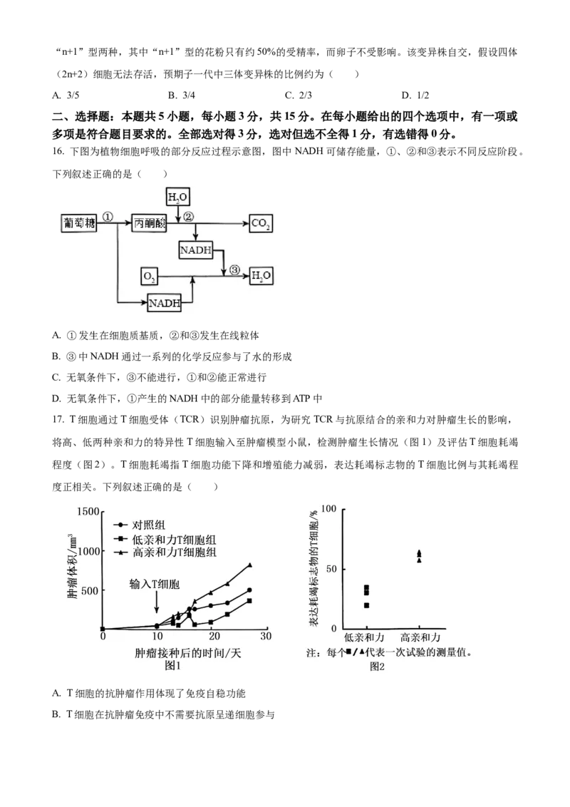 《2025年黑龙江、吉林、辽宁、内蒙古高考生物真题试卷（原卷版）(1)_高考一二三轮复习_生物_2027年高考生物专项_2008年-2026年生物高考真题-G427_2025年高考》第5页预览