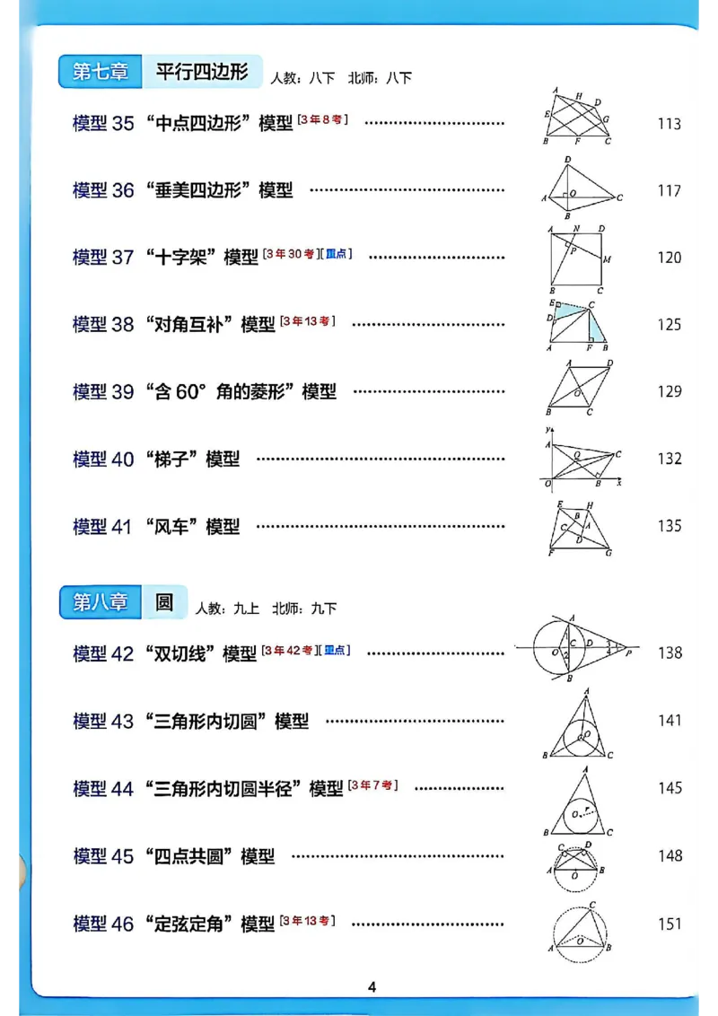 《学而思《几何模型》3分钟秒解初中几何题_2026秋初中教辅合集_2026《学而思几何模型》3分钟秒解初中几何题（68个基础模型+42个变式模型）完整版#》第7页预览