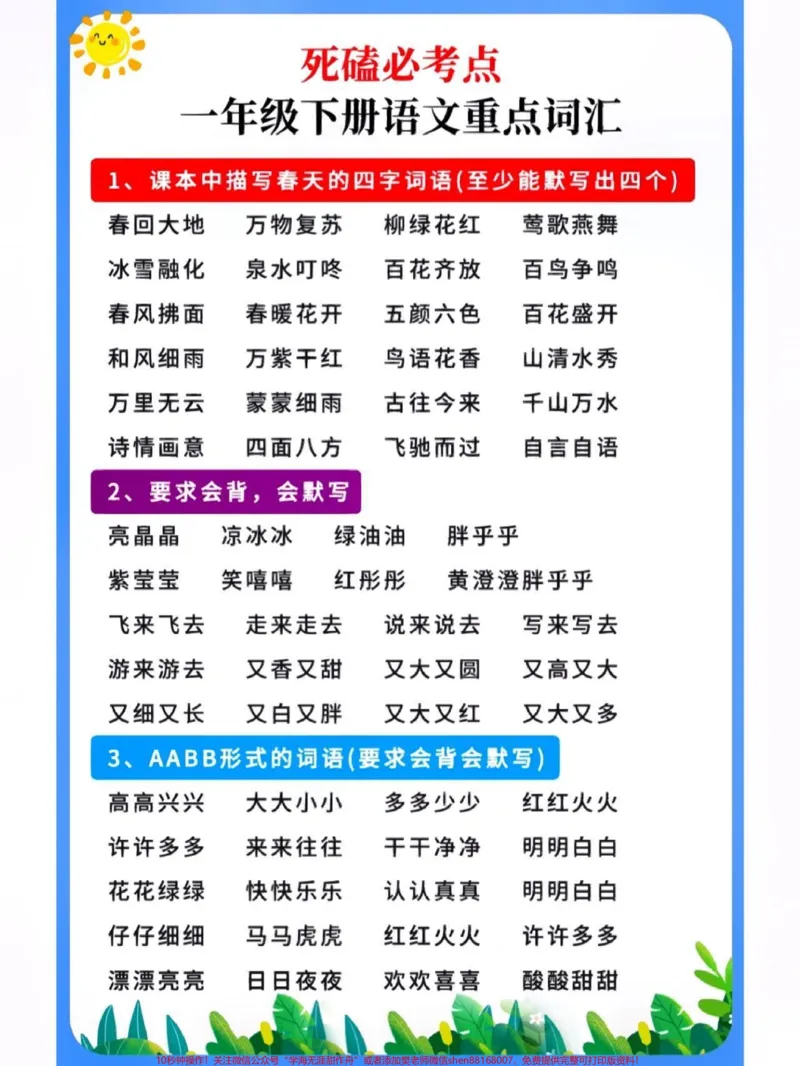 《一年级语文下册重点词汇。#知识点总结#关注我持续更新小学知识#小学语文知识点#一年级重点知识归纳#词语积累@qunju888.com小助手@qunju888.com热点@qunju888.com创作者中心》第1页预览