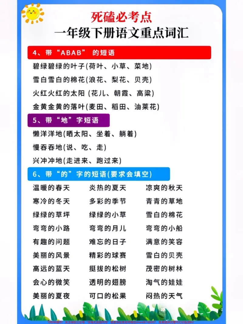 《一年级语文下册重点词汇。#知识点总结#关注我持续更新小学知识#小学语文知识点#一年级重点知识归纳#词语积累@qunju888.com小助手@qunju888.com热点@qunju888.com创作者中心》第2页预览