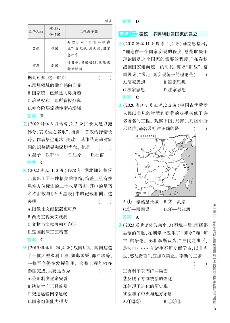 《1_习题部分PDF-01-第一单元　从中华文明起源到秦汉统一多民族封建国家的建立与巩固_2024版教学资源包_2024版.新高考版历史.5·3A版_4_PDF教参电子书》第3页预览