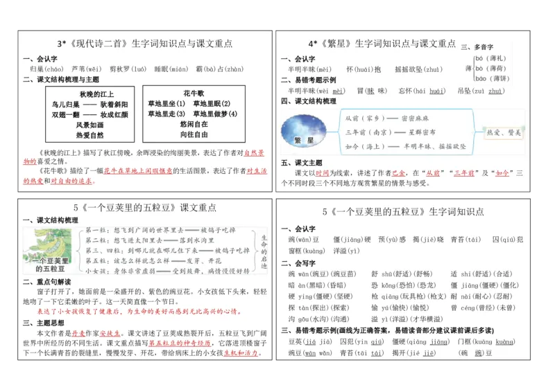《四（上）语文新版课课贴2024秋_4年级上册同步教辅_4上-语文_四上语文课课练》第2页预览