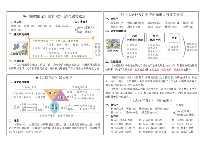 《四（上）语文新版课课贴2024秋_4年级上册同步教辅_4上-语文_四上语文课课练》第4页预览