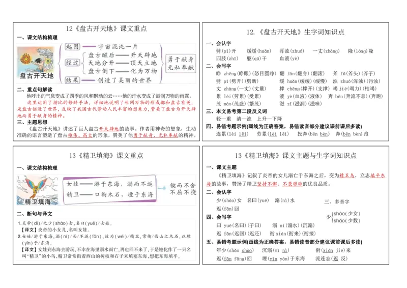 《四（上）语文新版课课贴2024秋_4年级上册同步教辅_4上-语文_四上语文课课练》第6页预览