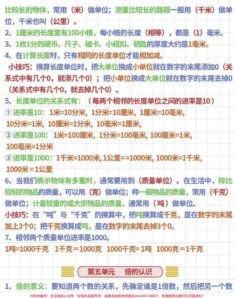 《小学三年级数学重点总结#知识点总结》第3页预览