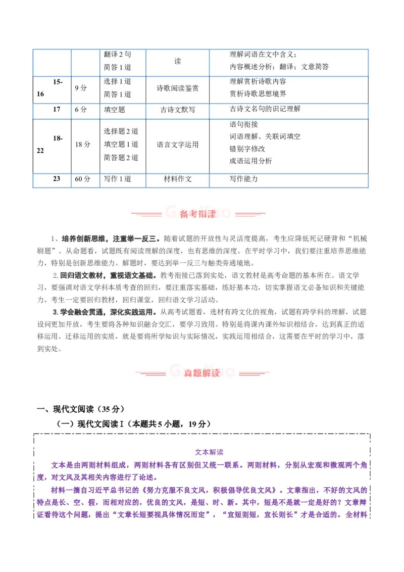 《2025年高考语文真题完全解读（全国二卷）_高考一二三轮复习_语文_2026年-语文专项复习_2025年高考语文真题完全解读-G338》第3页预览