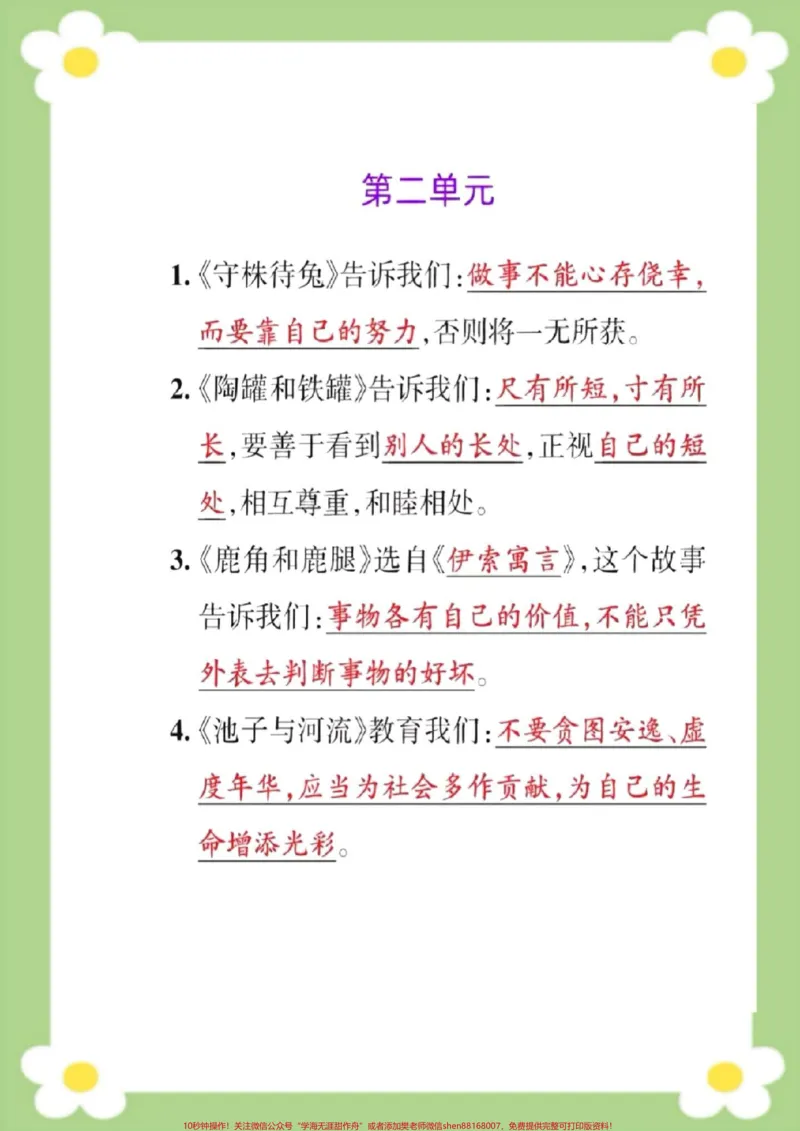 《三年级下册语文必考点。#三年级#语文#课堂笔记#中心思想#课文主题归纳》第2页预览