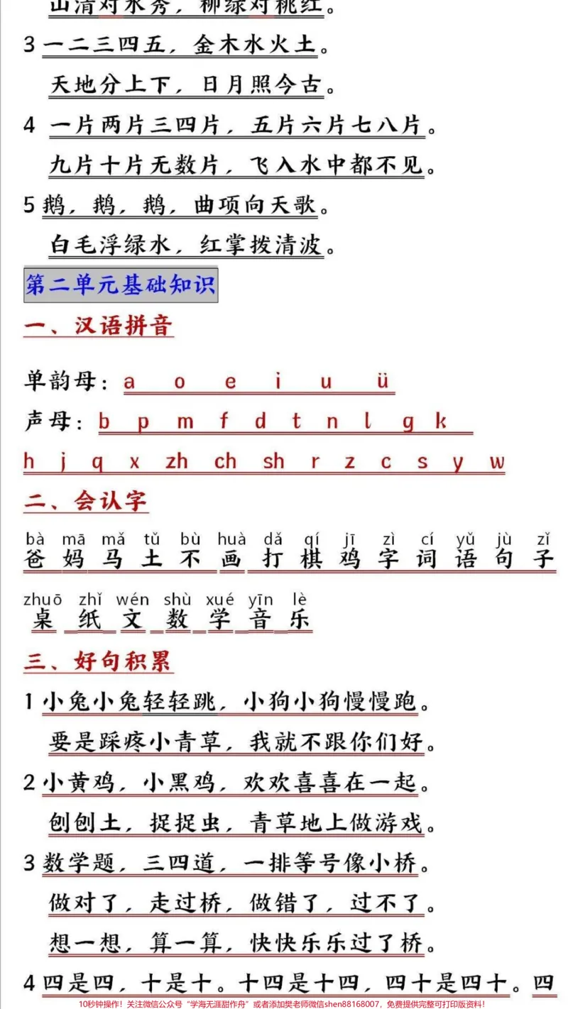 《一年级上册语文期末必考重点知识点归纳#教育#家长收藏孩子受益#知识点总结#学习#小学一年级语文》第2页预览