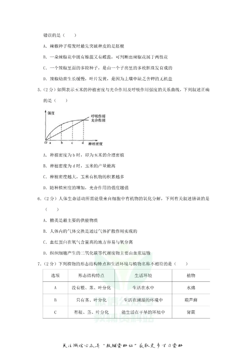 《2020山东省济南市中考生物真题及答案_初高中资料库_初中资料库（转存避免链接过期失效）_初中生物》第2页预览