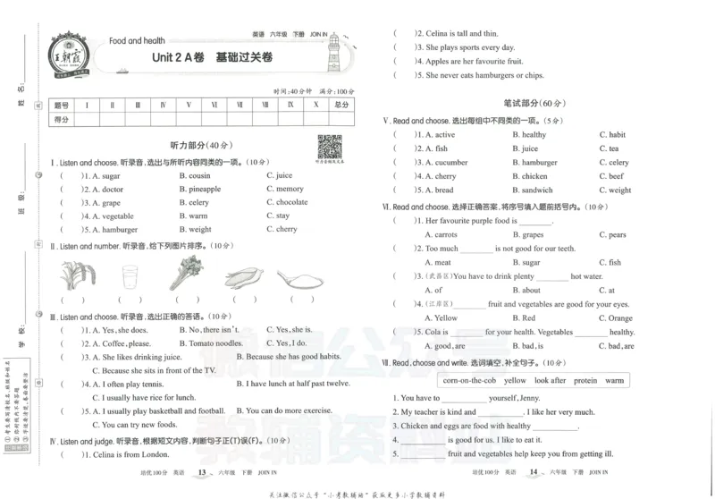 《培优100分六年级下册英语剑桥版_07.小学语文、英语、数学专区_王朝霞培优100分》第10页预览