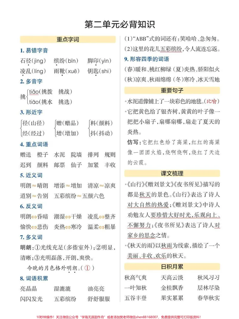 《三年级语文上册必背知识点#三年级上册语文#三年级语文重点归纳》第2页预览