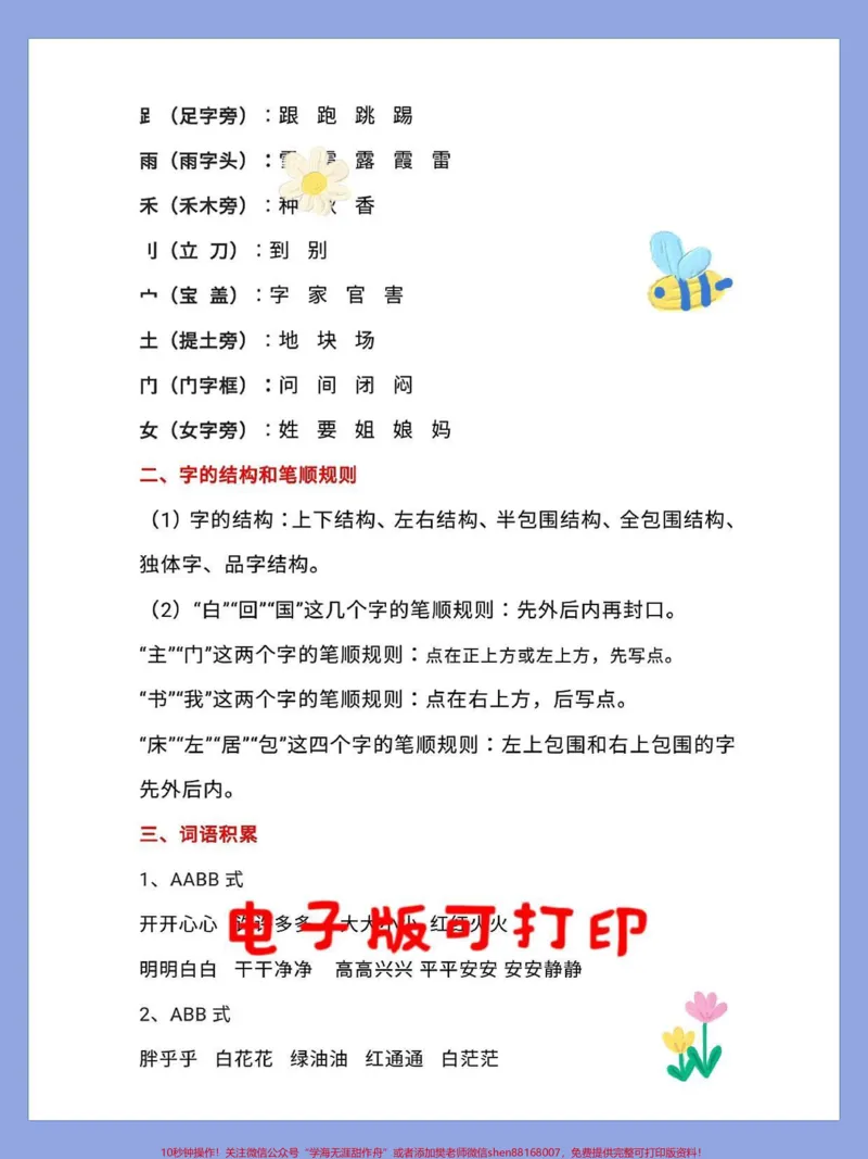 《一年级语文下册形近字,多音字,偏旁部首。组词造句常用词语累积#一年级语文下册#小学语文知识点#形近字#偏旁部首#多音字积累》第2页预览