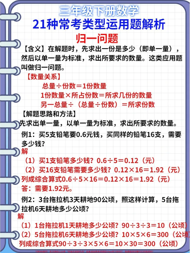 《三年级下册数学应用题归类学习#教育#每天学习一点点#家长收藏孩子受益#学习#数学思维》第1页预览