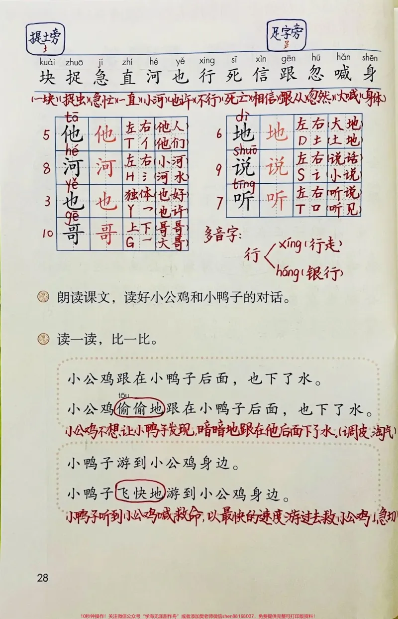 《一年级下册语文第三单元课堂笔记。#知识分享#一年级#家长收藏孩子受益#一年级语文下册#课堂笔记》第3页预览