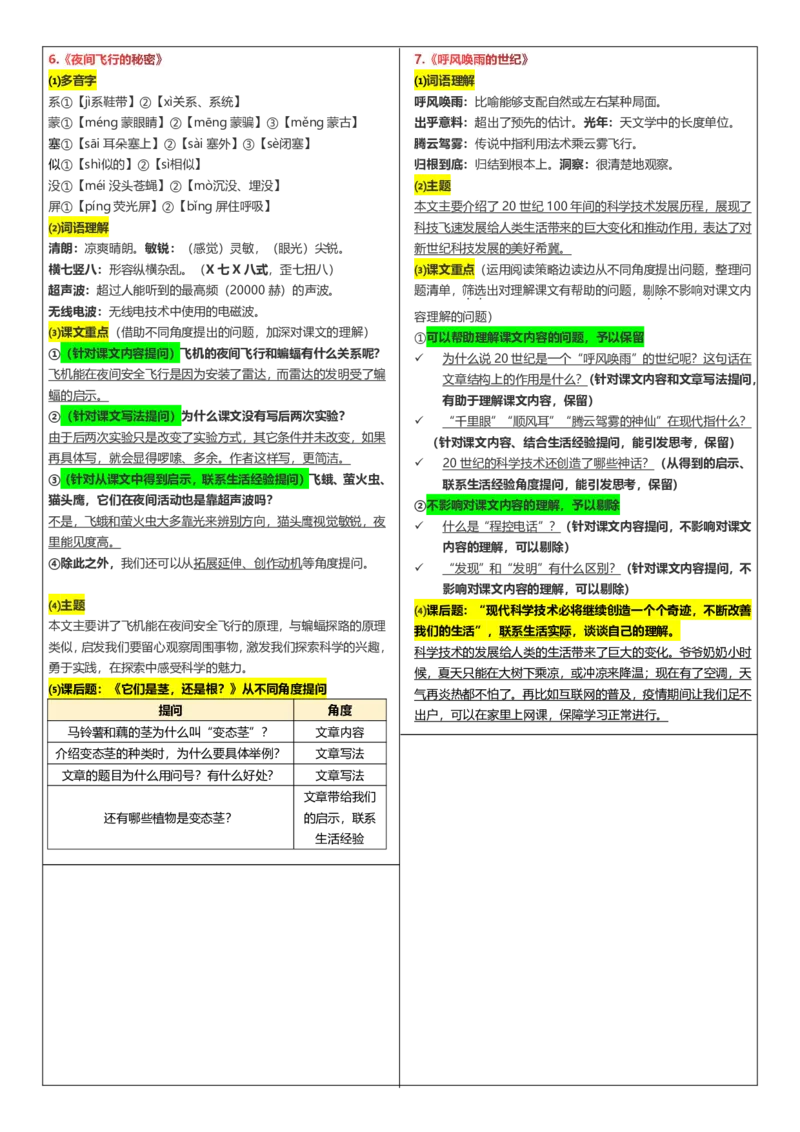 《四（上）语文每课重点书贴（全册）_4年级上册同步教辅_4上-语文_四上语文课课练》第4页预览