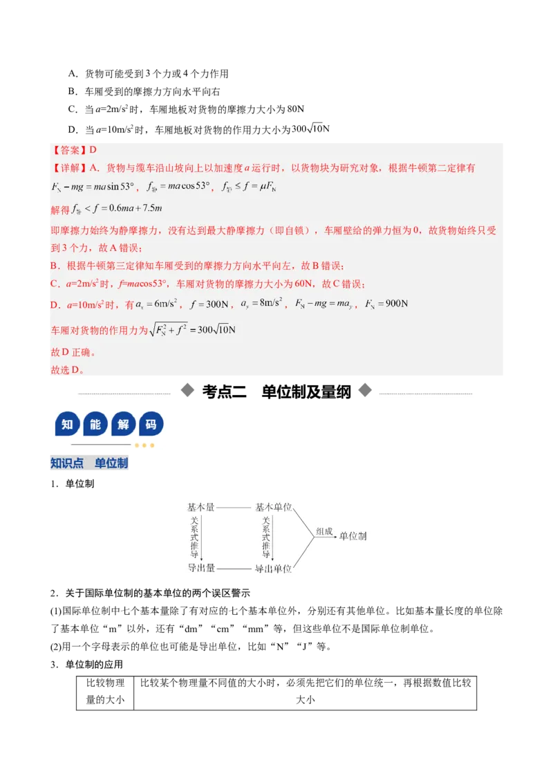 《第07讲牛顿运动定律的理解及基本应用（复习讲义）（安徽专用）（教师版）_高考一二三轮复习_物理_2026年_2026年高考物理一轮课件+讲义+练习（安徽专用）-G326(1)》第10页预览