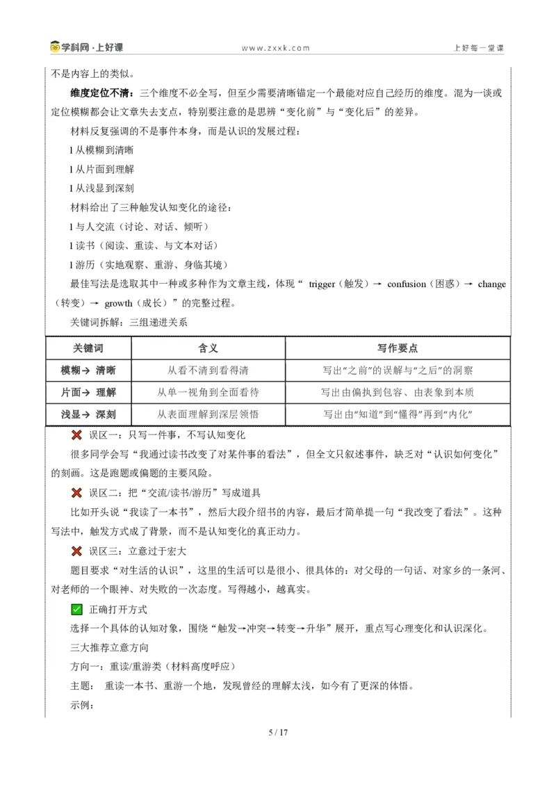 《广东省卷(认知蜕变)-2026年中考语文作文真题解读_2026秋初中教辅合集_2027学科网&_2027中考作文2026年全国各省市中考作文真题解读完整版_自主命题地区_广东》第5页预览